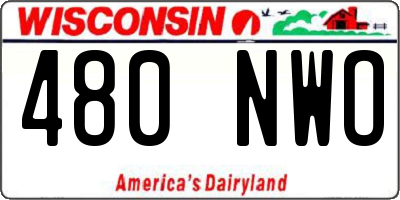 WI license plate 480NWO