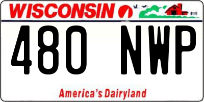 WI license plate 480NWP