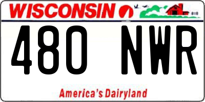 WI license plate 480NWR