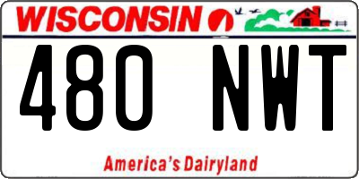 WI license plate 480NWT