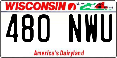 WI license plate 480NWU