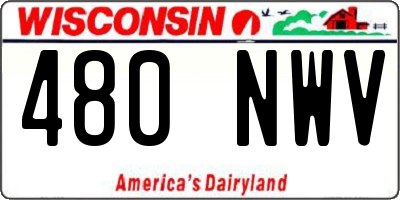 WI license plate 480NWV