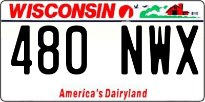 WI license plate 480NWX