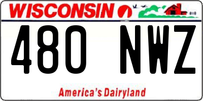 WI license plate 480NWZ