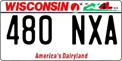 WI license plate 480NXA