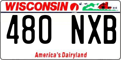 WI license plate 480NXB