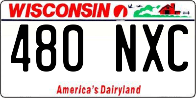 WI license plate 480NXC