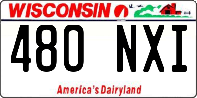 WI license plate 480NXI