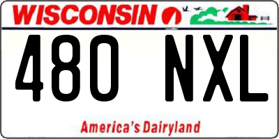 WI license plate 480NXL