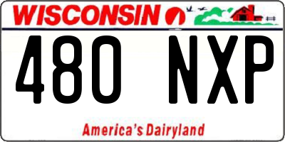 WI license plate 480NXP