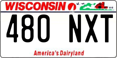 WI license plate 480NXT