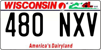 WI license plate 480NXV