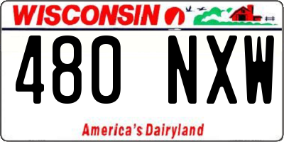 WI license plate 480NXW