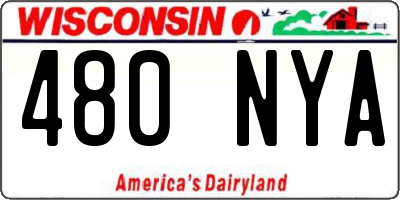 WI license plate 480NYA