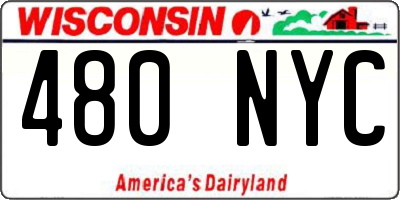WI license plate 480NYC