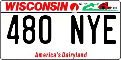 WI license plate 480NYE