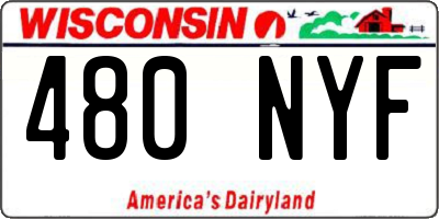 WI license plate 480NYF