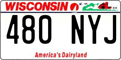WI license plate 480NYJ