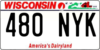 WI license plate 480NYK