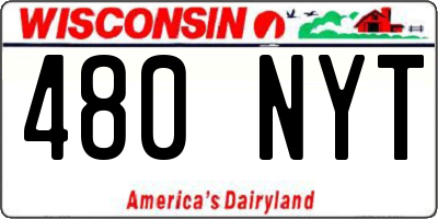 WI license plate 480NYT