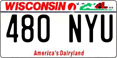 WI license plate 480NYU