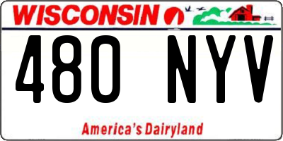 WI license plate 480NYV