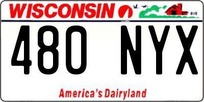 WI license plate 480NYX
