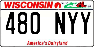 WI license plate 480NYY