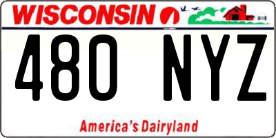 WI license plate 480NYZ