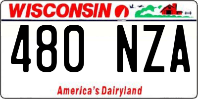 WI license plate 480NZA