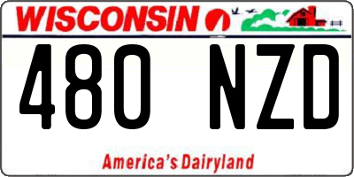 WI license plate 480NZD