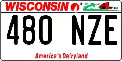 WI license plate 480NZE
