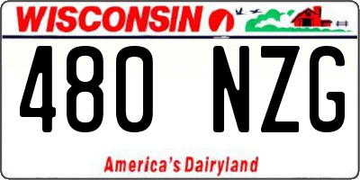 WI license plate 480NZG