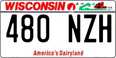 WI license plate 480NZH