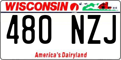 WI license plate 480NZJ