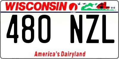 WI license plate 480NZL