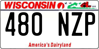 WI license plate 480NZP