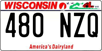 WI license plate 480NZQ