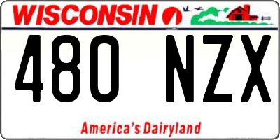 WI license plate 480NZX