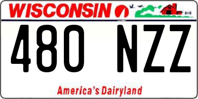 WI license plate 480NZZ