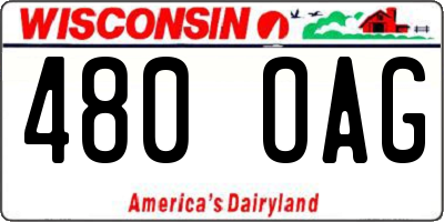 WI license plate 480OAG