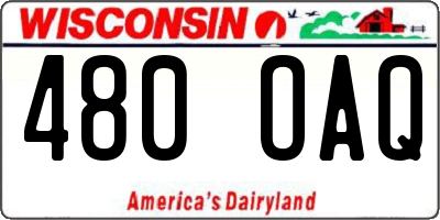 WI license plate 480OAQ