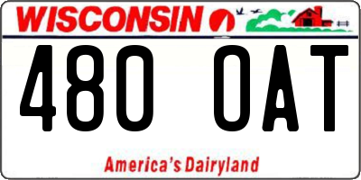 WI license plate 480OAT