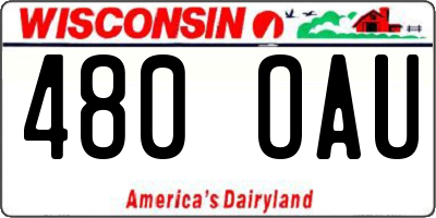 WI license plate 480OAU