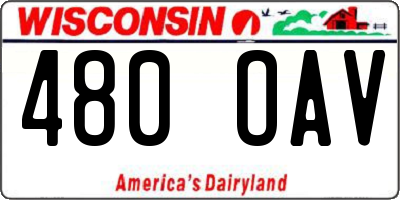 WI license plate 480OAV