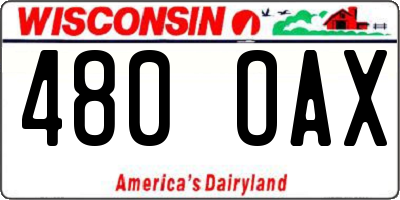WI license plate 480OAX