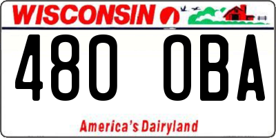 WI license plate 480OBA