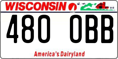 WI license plate 480OBB
