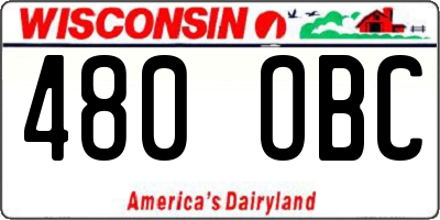 WI license plate 480OBC