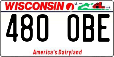 WI license plate 480OBE
